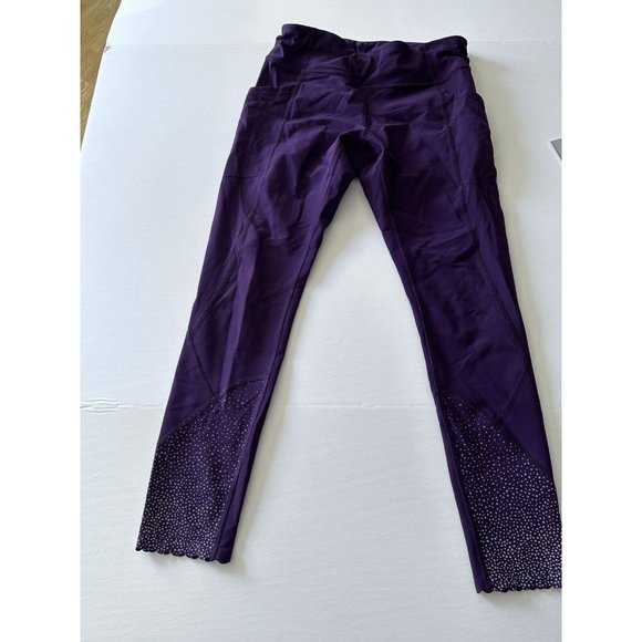 Lululemon 6 Tight Stuff Reflective Dots Scallop Ankle Purple - Picture 12 of 16